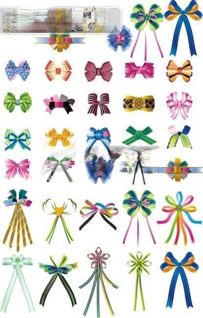 30余种精美蝴蝶结插图