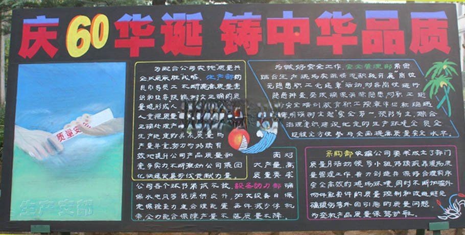 质量安全专题黑板报-庆国庆 铸中华品质