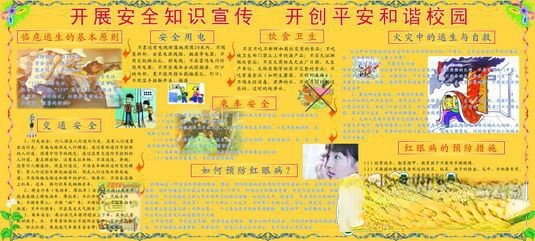 某中学校园安全知识专题电子板报设计：开展安全知识宣传 开创和谐校园