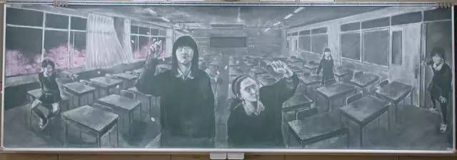 日本高中生黑板报作品欣赏