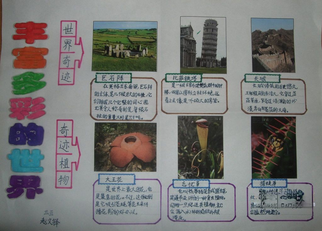 丰富多彩的世界手抄报图片