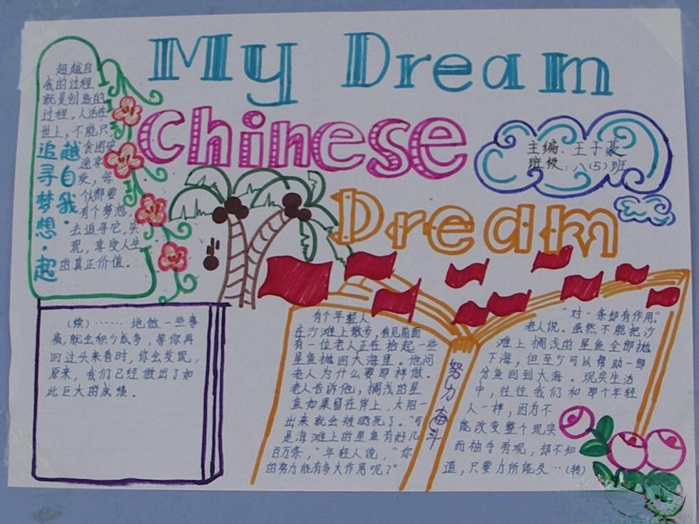 我的梦中国梦英文手抄报-my dream chinese dream