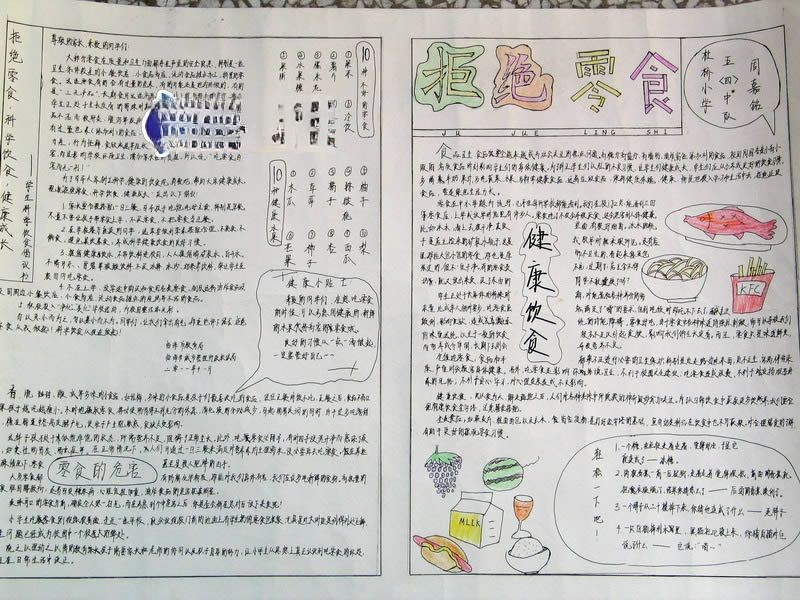 关于零食的手抄报图片