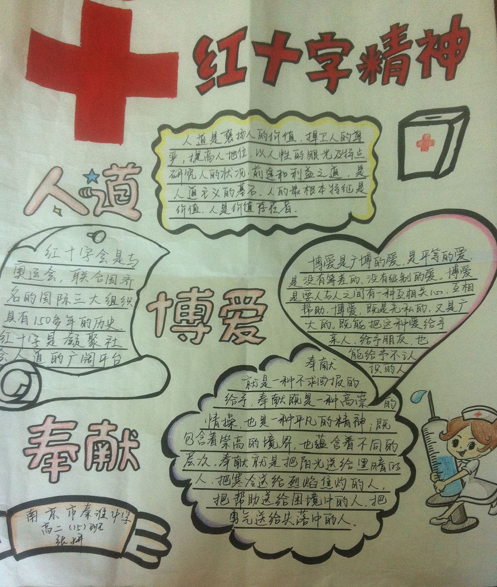 红十字精神手抄报设计图