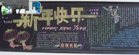 两款庆元旦“新年快乐”主题黑板报