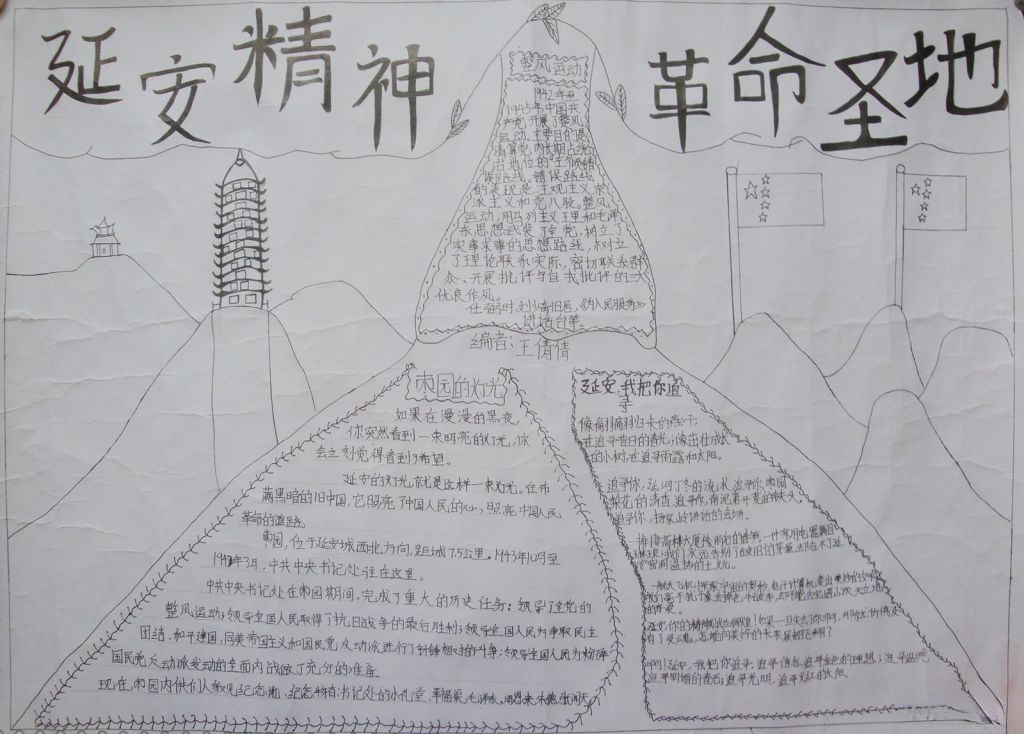 延安精神革命圣地手抄报