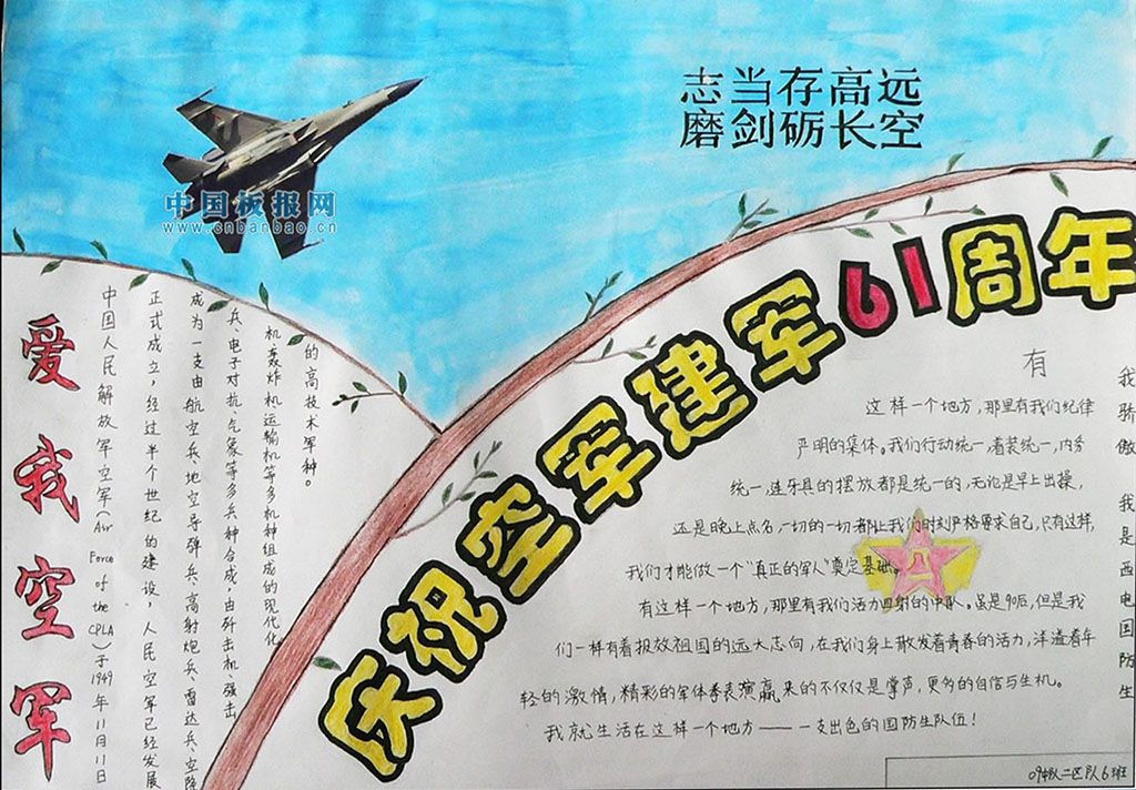 空军建军节手抄报图片