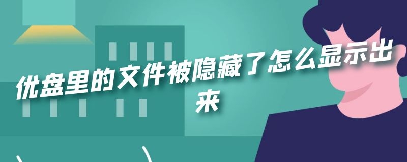 优盘里的文件被隐藏了怎么显示出来